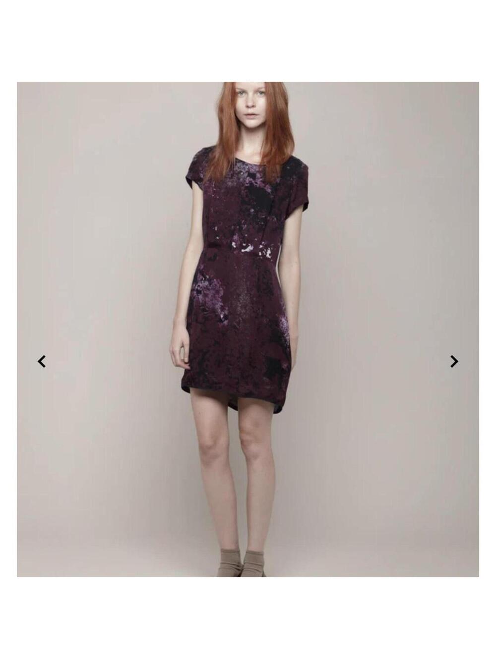 Rag & Bone Leonard Galaxy Print Purple Silk Dress Size 2